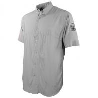 Beretta Short Sleeve Buzzi Shooting Shirt Light Grey Large - LT021T15550960L