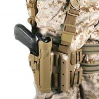BLACKHAWK! Level 2 SERPA USMC Tactical Drop-Leg Holster for Beretta 92 Right Hand Coyote Tan w/ USMC Logo - 430504CT-R-USMC BLACKHAWK! Level 2 SERPA USMC Tactical Drop-Leg Holster for Beretta 92 Right Hand Coyote Tan w/ USMC Logo - 430504CT-R-USMC