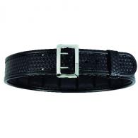 Bianchi Leather Sam Browne 2.25" Black Hi-Gloss Duty Belt Size 48 with Chrome Buckle - 1029553