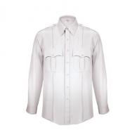 Elbeco Men's TexTrop2 Zippererd Long Sleeve White Shirt Size 19/37 - Z310N-19-37