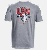 UA Men's Freedom Eagle T-Shirt Steel Medium Heather/Academy Small - 1379220035SM
