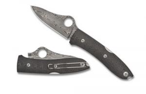 SpyOpera Carbon Fiber Damasteel-Thor Sprint Run Spyderco Knife - C255CFPD