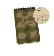 Polydura Top-Spiral Notebook (3'' x 5'') Tan/Green Plaid - PL935T
