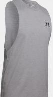UA Sportstyle Left Chest Cut-Off Tank, Men's, Steel Light Heather, S - 1329286044SM