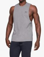 UA LEFT CHEST CUT OFF TANK-WHT,LG - 1329286100LG