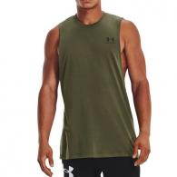UA LEFT CHEST CUT OFF TANK-GRN,XL - 1329286390XL