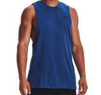 UA LEFT CHEST CUT OFF TANK-BLU,SM - 1329286400SM