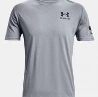 UA Freedom Flag T-Shirt, Men's, Steel Medium Heather with Black, M - 1370810038MD