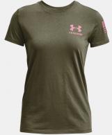 UA Freedom Banner T-Shirt, Women's, OD Green, S - 1370819393SM