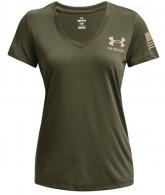 Under Armour Freedom Tech T-Shirt, OD Green, Women's, S - 1382938390SM