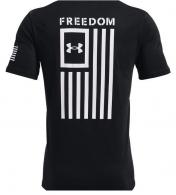 UA Freedom Flag T-Shirt, Men's, Black with White, 3XL - 13829690013X