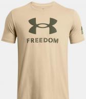 UA Freedom Logo Short Sleeve, Men's, Desert Sand, S - 1382970290SM