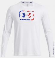 UA Fish Pro Freedom Long Sleeve, Men's, White, 3XL - 13835781003X
