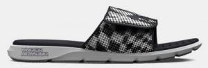 UA Ignite Pro Graphic Strap Slides, Men's, Black, Size 13 - 302722000213