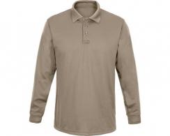 Flying Cross Men's Long Sleeve Impact Silver Tan Polo Size L - F1 3220 04 LARGE