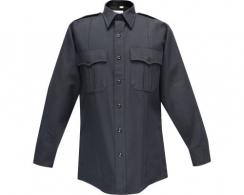 Flying Cross Deluxe Tropical Rayon Men's Long Sleeve LAPD Navy Shirt Neck Size 15.5 Sleeve Length 34 - F1 47W66 86 15.5 34/35