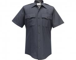 Flying Cross Justice Wool Men's Short Sleeve LAPD Navy With Zipper Shirt Neck Size 18.5 - F1 57R84Z 86 18.5