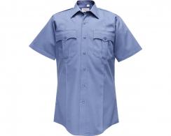 Flying Cross Duro Poplin Short Sleeve Men's Marine Blue Shirt Neck Size 15.5 - F1 85R54 35 15.5