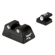 Trijicon Smith & Wesson Bright and Tough 3 Dot Night Sight Set 3904/3906/6904/6906, Green Front and Fixed Rear Lamps - SA05