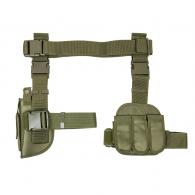 NcStar 3 Piece Drop Leg Holster/Mag Holder Green - CV2908G