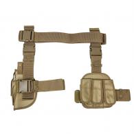 NcStar 3 Piece Drop Leg Holster/Mag Holder Tan - CV2908T