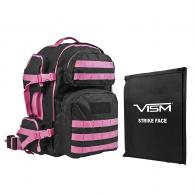 NcStar Tactical Backpack with 10" x 12" Square Panels Black with Pink Trim - BSCBPK2911-A NcStar Tactical Backpack with 10" x 12" Square Panels Black with Pink Trim - BSCBPK2911-A
