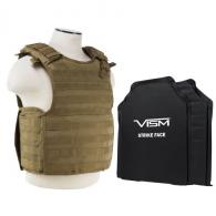 NcStar QR Plate Carrier Vest with 11" x 14" Soft Panels Tan - BSLCVPCVQR2964T-A