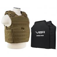 NcStar Expert Plate Carrier Vest with 11" x 14" Soft Panels Tan - BSLCVPCVX2963T-A