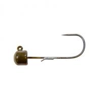 Z-man Power Finesse Shroomz Hooks 1/10 oz Weight, 3/0 Hook, Green Pumpkin, Per 3 - PJH110-01PK3