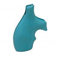 Hogue Rubber Grip for S&W J Frame, Round Butt, Bantam, Aqua - 61004