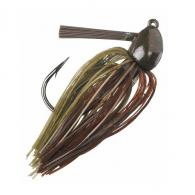 Strike King Lures Hack Attack Fluoro Flipping Jig 5/0 Hook, 1/2 oz, Green Pumpkin Craw, Per 1 - HAFFJ12-46