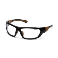 Pyramex Safety Products Carhartt Billings Safety Glasses Clear Lens with Black/Tan Frame
