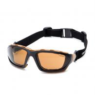 Pyramex Safety Products Carhartt Carthage Safety Glasses Sandstone Bronze Anti-Fog Lens with Black/Tan Frame - CHB418DTP
