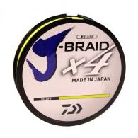 Daiwa J-Braid x4 Braided Line 150 Yards, 10 lbs, .007" Diameter, Fluorescent Yellow - JB4U10-150FY