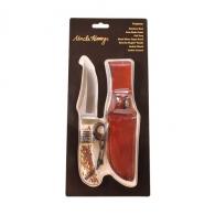 Uncle Henry by BTI Tools Staglon Fixed Blade Knife, 4" Blade, Full Tang with Leather Sheath - 1100035