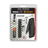 Maglite Solitaire LED with Gerber Knife Combo, Black - SJ3ATMK