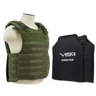NcStar QR Plate Carrier Vest with 11" x 14" Soft Panels Green - BSLCVPCVQR2964G-A