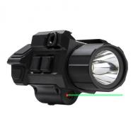 NcStar Pistol Flashlight and Laser 3W Ultra Bright, 200 Lumen LED, Fully Adjustable, Strobe,  Green Laser - VAPFLSGV3