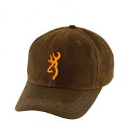Browning Cap Dura-Wax Solid Color Cap with 3-D Buckmark, Hook & Loop Closure, Brown - 308412881