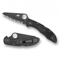 Spyderco Salt 2 Folder 3.0 in Black Serr Black FRN Handle - C88SBBK2