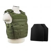 Expert Plate Carrier  w/10"X12' Level IIIA STR's Cut 2X Hard Balllistic Plates [Med-2XL] - Green - BUCCVPCVX2963G-