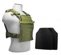 Fast Plate Carrier w/10"X12' Level IIIA STR's Cut 2X Hard Balllistic Plates [Small-2XL] - Green - BUCCVPCF2995G-A