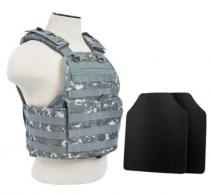 Plate Carrier VEST w/10"X12' Level IIIA STR's Cut 2X Hard Balllistic Panels [Med-2XL] - Digital Camo - BUCCVPCV2924D-A