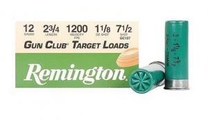 Remington Gun Club Target Loads 12 ga. 2.75 in. 3 Dr. 1 1/8 oz. 7.5 Shot 25 - 20232 Remington Gun Club Target Loads 12 ga. 2.75 in. 3 Dr. 1 1/8 oz. 7.5 Shot 25 - 20232