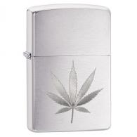 Zippo Chrome Marijuana Leaf Design - 29587