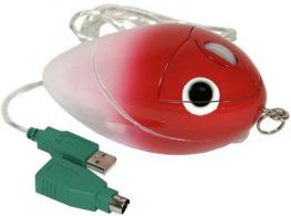 MOUSEBAIT OPTICAL PC MOUSE     RED HEAD/WHITE MB-1C - 246536