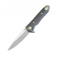 Artisan Shark Folder 3.94 in Fancy Green Titanium Hndl S35VN - 1707G-BU02