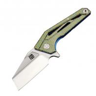 Artisan Ravine Folder 2.83 in Fancy Green Titanium S35VN - 1819G-BU02