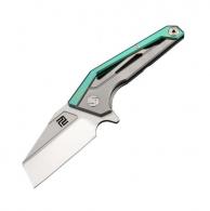 Artisan Ravine Folder 2.83 in S35VN Blade Green Titanium Hnd - 1819G-GNS