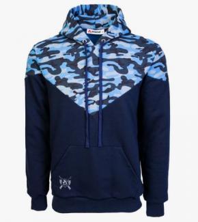 Arsenal Small Blue Camo Cotton-Poly Relaxed Fit Ascend Pullover Hoodie